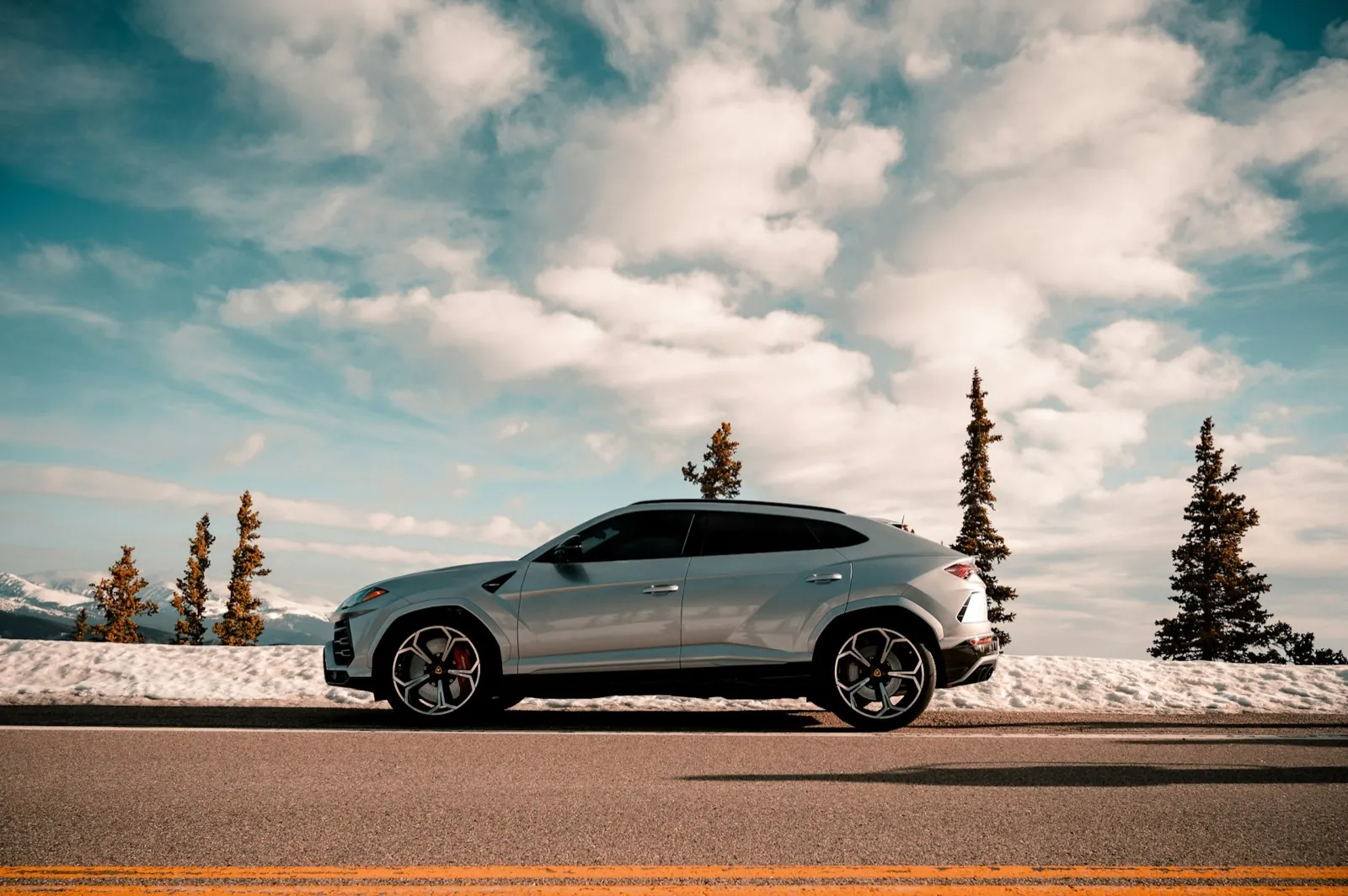 Car driving on a scenic road