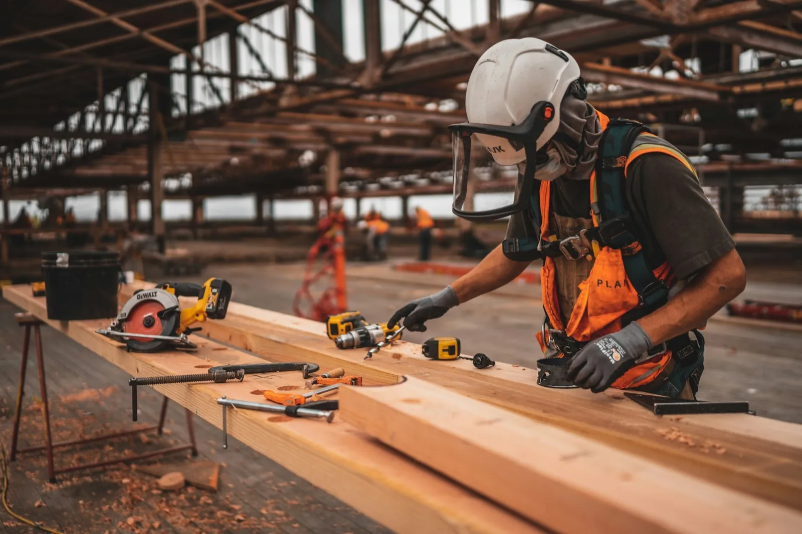 Contractor working on a construction project